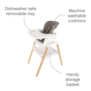 Tutti Bambini Nova Birth to 12 Years Complete Highchair Package White Oak (6)