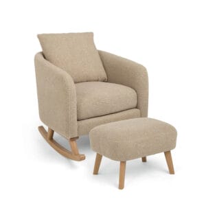 Mamas & Papas Alma Nursing Chair & Stool Fawn Boucle (3)