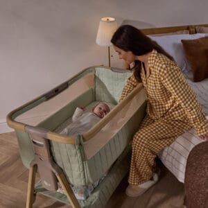 Tutti Bambini CoZee Sense Bedside Crib Drifted Oak Eucalyptus (3)