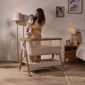 Tutti Bambini CoZee Sense Bedside Crib Toasted Oak Sand (1)
