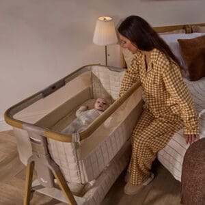 Tutti Bambini CoZee Sense Bedside Crib Toasted Oak Sand (2)