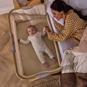 Tutti Bambini CoZee Sense Bedside Crib Toasted Oak Sand (3)