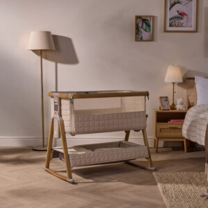Tutti Bambini CoZee Sense Bedside Crib Toasted Oak Sand