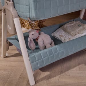 Tutti Bambini CoZee Sense Bedside Crib Whitewash Kelp (8)