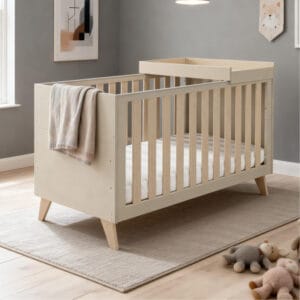 Babymore Dante Cot Bed with Cot Top Changer Cashmere (2)