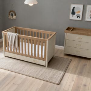 Babymore Mira 2 Piece Nursery Room Set Cashmere Warm Oak (3)
