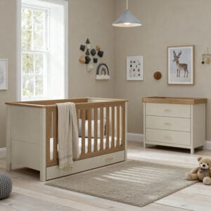 Babymore Mira 2 Piece Nursery Room Set Cashmere/Warm Oak