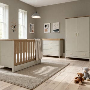 Babymore Mira 3 Piece Nursery Room Set Cashmere Warm Oak (1)