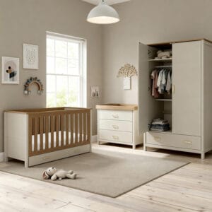 Babymore Mira 3 Piece Nursery Room Set Cashmere/Warm Oak
