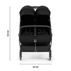 Ickle Bubba Aries Double Auto Fold Stroller Black (1)