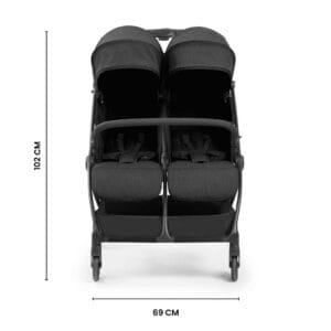 Ickle Bubba Aries MAX Double Auto Fold Stroller Graphite Grey (1)