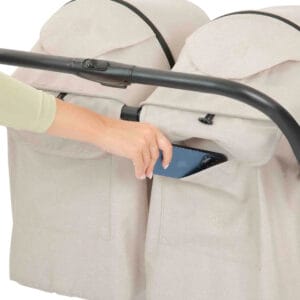 Ickle Bubba Aries MAX Double Auto Fold Stroller Stone (9)