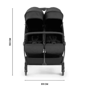 Ickle Bubba Aries PRIME Double Auto Fold Stroller Graphite Grey (1)