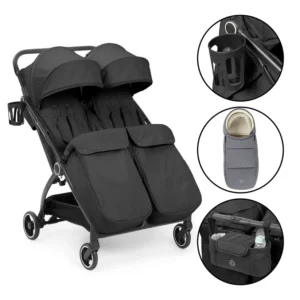 Ickle Bubba Aries PRIME Double Auto-Fold Stroller - Graphite Grey