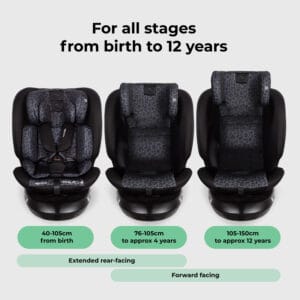 My Babiie MBCS200 i Size (40 150cm) Spin Car Seat Black Leopard (3)
