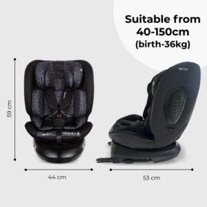 My Babiie MBCS200 i Size (40 150cm) Spin Car Seat Black Leopard (4)