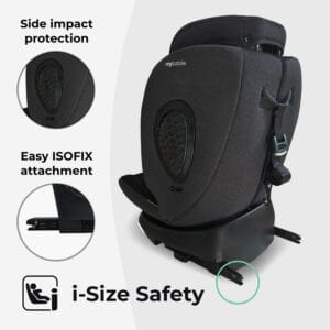 My Babiie MBCS200 i Size (40 150cm) Spin Car Seat Black Leopard (7)