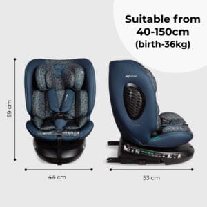 My Babiie MBCS200 i Size (40 150cm) Spin Car Seat Navy Leopard (3)