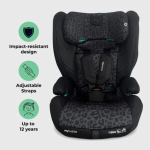 My Babiie MBCS75 i Size (76 150cm) Car Seat ISOFIX Black Leopard (1)