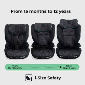 My Babiie MBCS75 i Size (76 150cm) Car Seat ISOFIX Black Leopard (3)