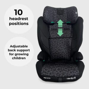 My Babiie MBCS75 i Size (76 150cm) Car Seat ISOFIX Black Leopard (4)