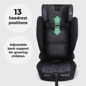 My Babiie MBCS80 i Size (76 150cm) Car Seat ISOFIX Black Leopard (4)