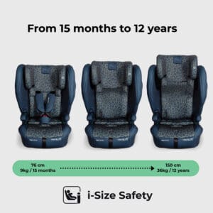 My Babiie MBCS80 i Size (76 150cm) Car Seat ISOFIX Navy Leopard (3)