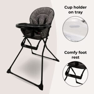 My Babiie MBHC1 Compact Highchair Black Leopard (2)
