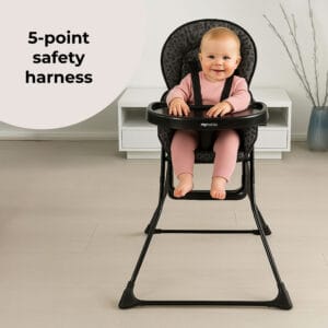 My Babiie MBHC1 Compact Highchair Black Leopard (5)
