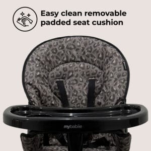 My Babiie MBHC1 Compact Highchair Black Leopard (6)