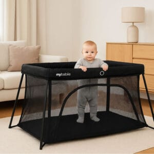 My Babiie MBTC2 Air Light 2 in 1 Travel Cot Black (2)