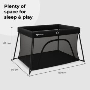 My Babiie MBTC2 Air Light 2 in 1 Travel Cot Black (5)