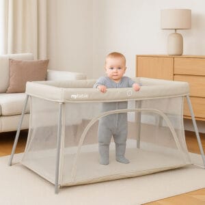 My Babiie MBTC2 Air Light 2 in 1 Travel Cot Ivory (1)