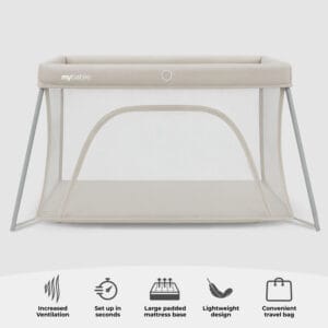 My Babiie MBTC2 Air Light 2 in 1 Travel Cot Ivory (3)