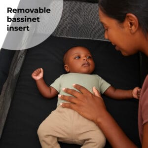 My Babiie MBTC3 Air Light 3 in 1 Travel Cot with Bassinet Black (3)