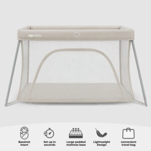 My Babiie MBTC3 Air Light 3 in 1 Travel Cot with Bassinet Ivory (3)
