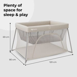 My Babiie MBTC3 Air Light 3 in 1 Travel Cot with Bassinet Ivory (4)