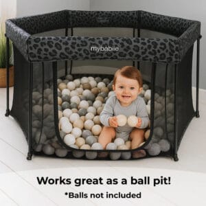My Babiie Playpen Grey Leopard (3)