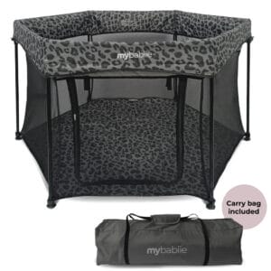 My Babiie Playpen Grey Leopard