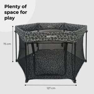 My Babiie Playpen Grey Leopard (5)