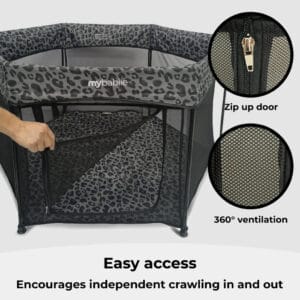 My Babiie Playpen Grey Leopard (6)