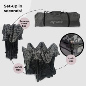 My Babiie Playpen Grey Leopard (7)