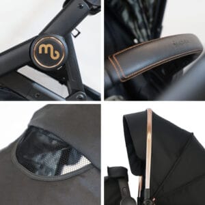 MyBabiee MB33 Tandem Stroller Rose Gold Black (11)