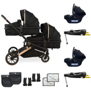 MyBabiee MB33 Tandem Stroller Rose Gold Black (5)