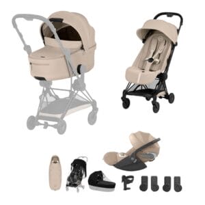 NEW CYBEX Coya Ultimate Accessory Bundle Comfort Collection - Matt Black - Cozy Beige