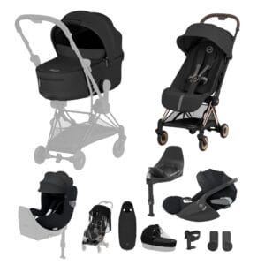 NEW CYBEX Coya Ultimate Birth & Beyond Bundle Comfort Collection Rose Gold Sepia Black