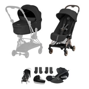 NEW CYBEX Coya Ultimate Bundle Comfort Collection - Rose Gold - Sepia Black