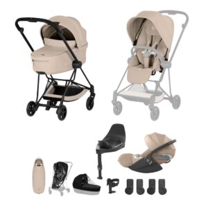 NEW CYBEX Mios Ultimate Accessory Bundle Comfort Collection Matt Black Cozy Beige