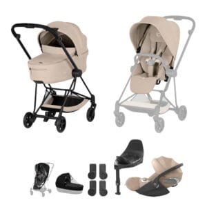 NEW CYBEX Mios Ultimate Bundle Comfort Collection Matt Black Cozy Beige