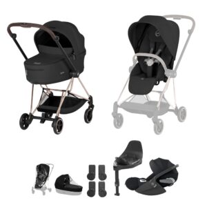 NEW CYBEX Mios Ultimate Bundle Comfort Collection Rose Gold Sepia Black